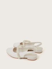 Monsoon Natural Pearl Strap Slingback Flats - Image 2 of 3