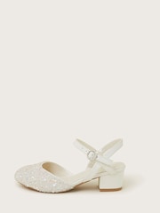 Monsoon Natural Sparkle Closed Toe Strappy Heels - Image 1 of 3