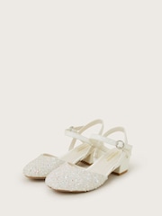 Monsoon Natural Sparkle Closed Toe Strappy Heels - Image 2 of 3