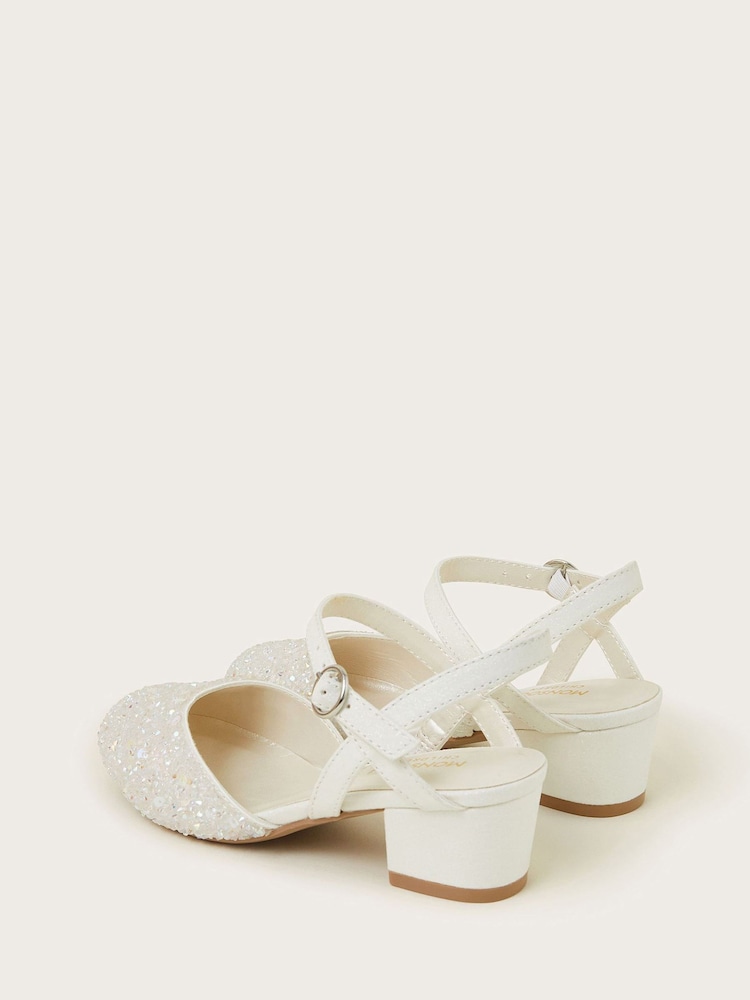 Monsoon Natural Sparkle Closed Toe Strappy Heels - Image 3 of 3