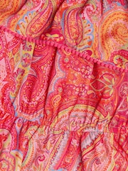 Monsoon Orange Paisley Hanky Hem Midi Dress - Image 3 of 3