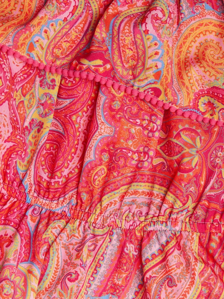 Monsoon Orange Paisley Hanky Hem Midi Dress - Image 3 of 3