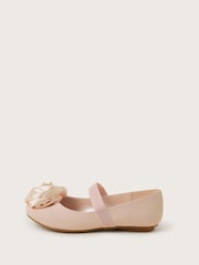 Monsoon Pink Satin Rosette Ballet Flats - Image 1 of 3
