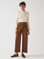 LK Bennett Cream Tabatha Sculptured Bell Sleeve Knit - Image 2 of 5