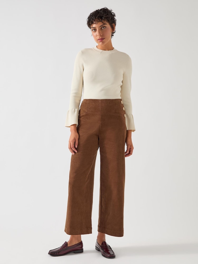 LK Bennett Cream Tabatha Sculptured Bell Sleeve Knit - Image 2 of 5