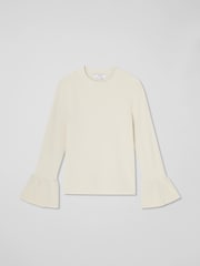 LK Bennett Cream Tabatha Sculptured Bell Sleeve Knit - Image 5 of 5