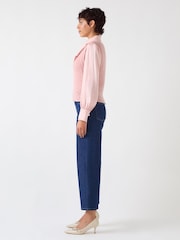 LK Bennett Pink Gaia Wool Blend Crew Pointelle Fluffy Knit Vest - Image 6 of 6