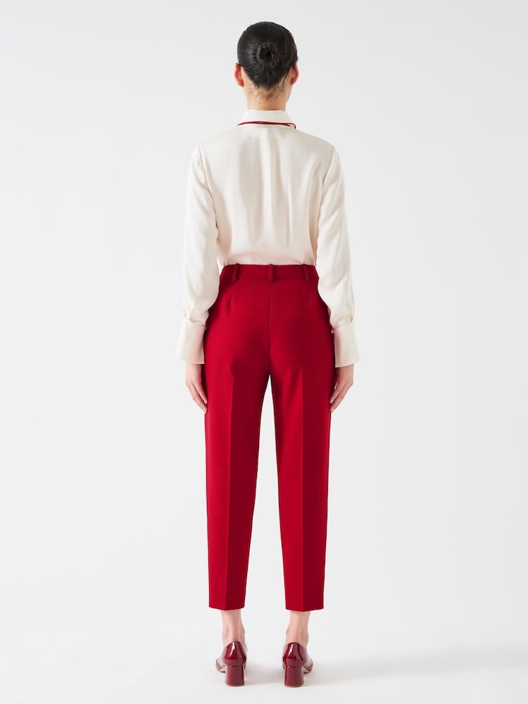 LK Bennett Red Mya Twill Single Breasted Blazer - Image 2 of 5
