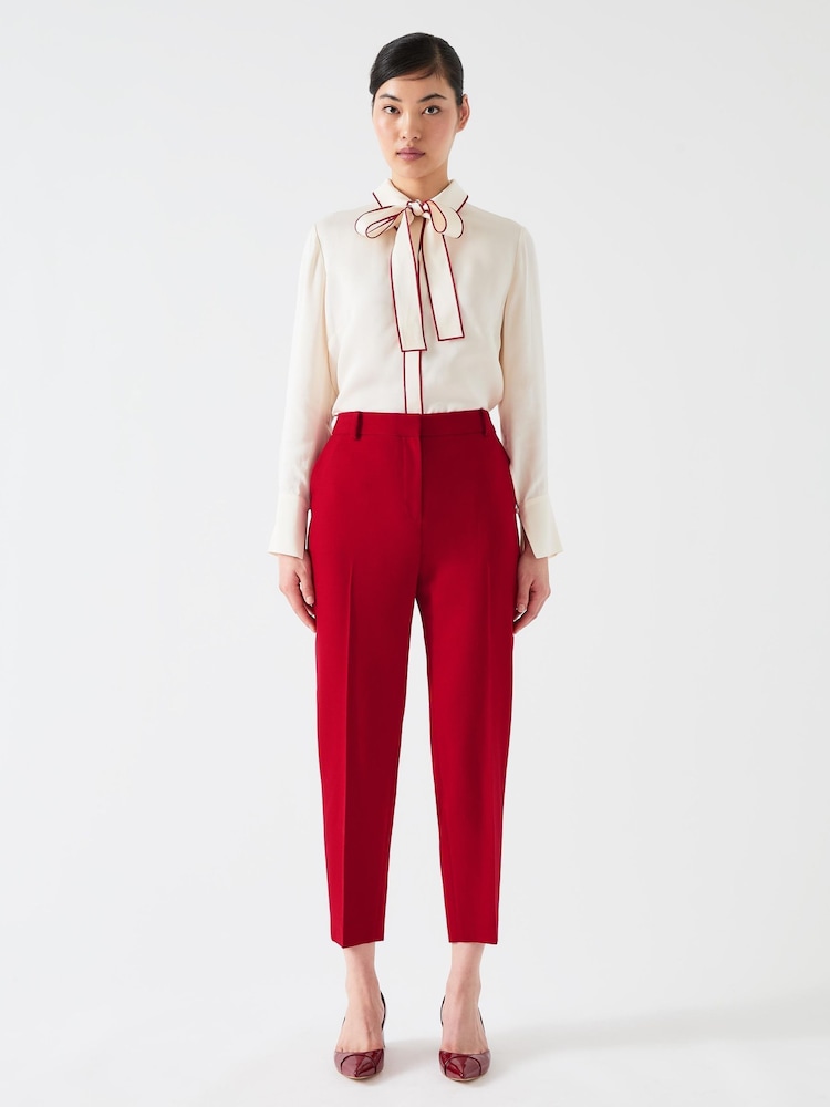 LK Bennett Red Mya Twill Single Breasted Blazer - Image 3 of 5