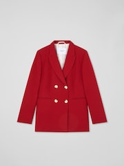 LK Bennett Red Mya Twill Single Breasted Blazer - Image 5 of 5