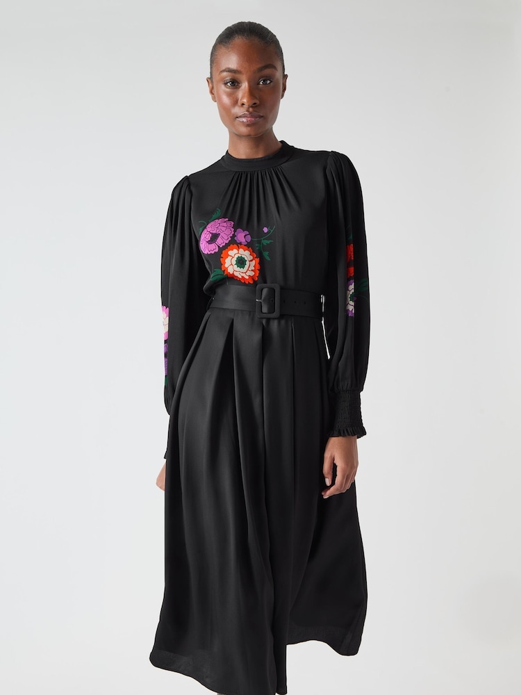 LK Bennett Fleur Placement Print Motif Dress - Image 3 of 6