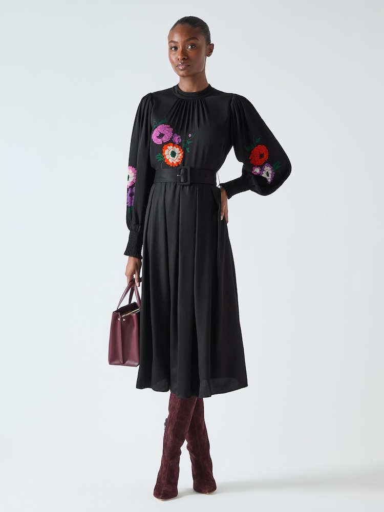 LK Bennett Fleur Placement Print Motif Dress - Image 5 of 6