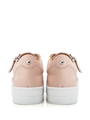 Moda in Pelle Natural Abbiy Chunky Slab Sole Side Zip Leather Lace Up Trainers - Image 3 of 4