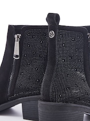 Moda in Pelle Oriane Glitz Back Casual Ankle Black Boots - Image 4 of 4