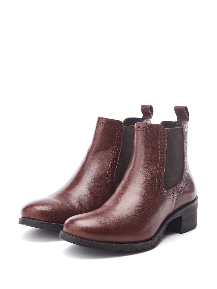 Moda in Pelle PERNILLA BROGUE DETAIL LEATHER CHELSEA BOOT - Image 2 of 4