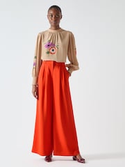 LK Bennett White Fleur Placement Floral Motif Blouse - Image 1 of 4