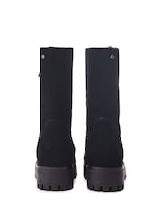 Moda in Pelle Picenza Outside Zip Faux Fur Black Boots - Image 3 of 4