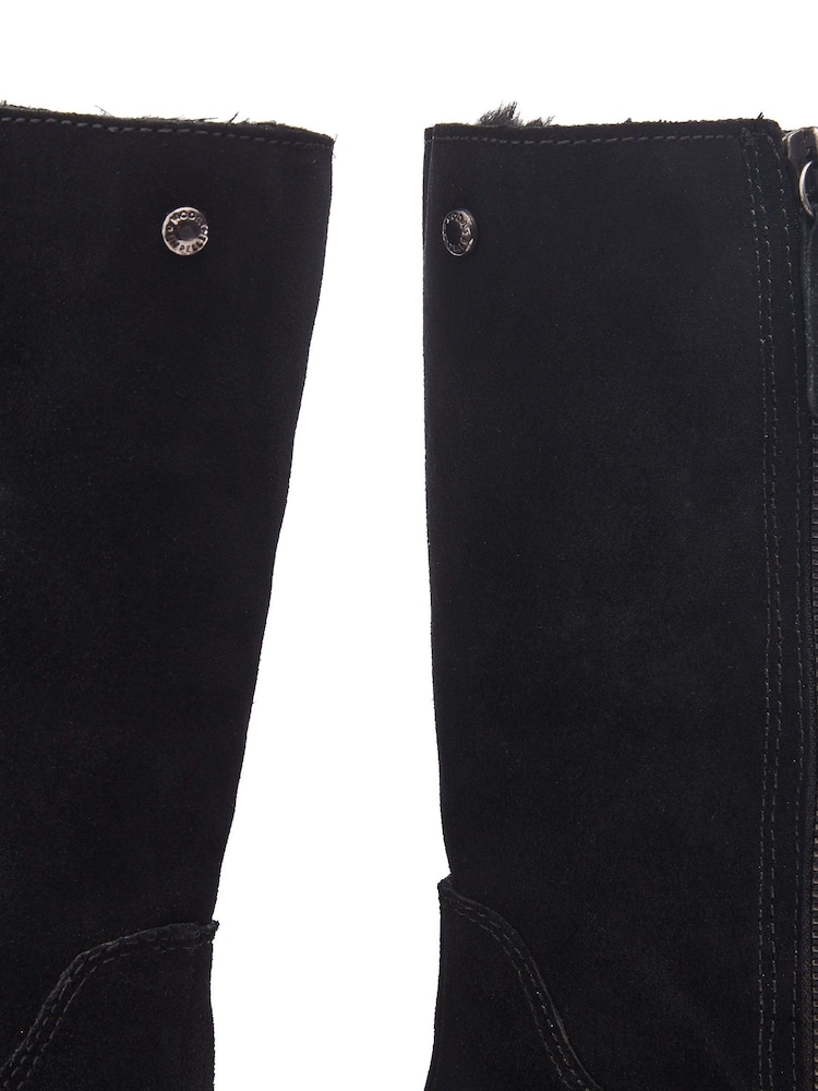 Moda in Pelle Picenza Outside Zip Faux Fur Black Boots - Image 4 of 4