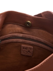 Moda in Pelle Ava Whipstitch Detail Leather Suede Mix Tote Bag - Image 4 of 4
