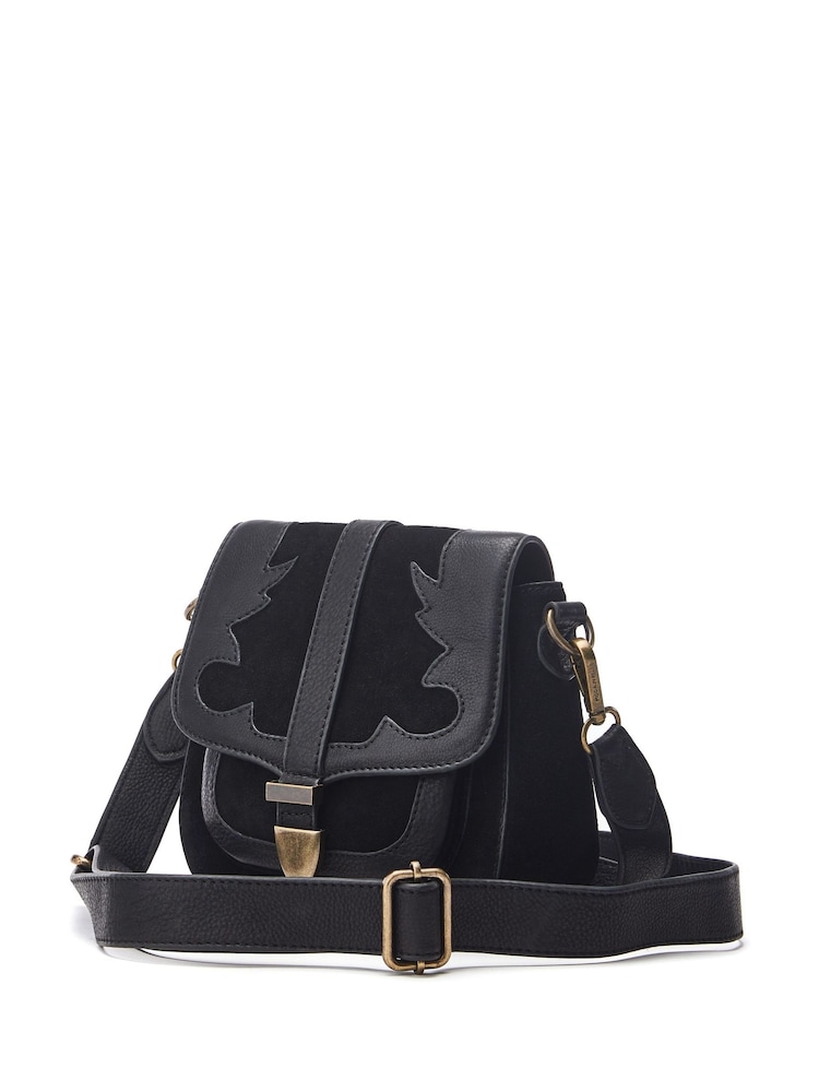 Moda In Pelle Alyson Western Leather Suede Cross Body Bag - Image 2 of 4