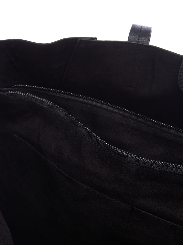 Moda in Pelle Aspen Leather Tote Black Bag - Image 4 of 4
