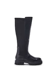 Moda in Pelle Palapi Knee High Leather Long Black Boots - Image 1 of 4