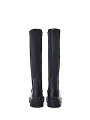 Moda in Pelle Palapi Knee High Leather Long Black Boots - Image 3 of 4