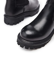 Moda in Pelle Palapi Knee High Leather Long Black Boots - Image 4 of 4