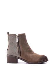 Moda in Pelle Oriane Glitz Back Casual Ankle Brown Boots - Image 1 of 4