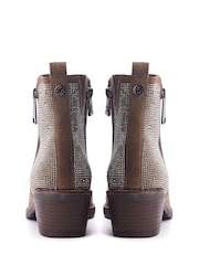 Moda in Pelle Oriane Glitz Back Casual Ankle Brown Boots - Image 3 of 4