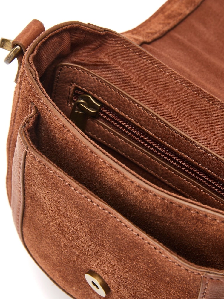Moda In Pelle Alyson Western Leather Suede Cross Body Bag - Image 4 of 4