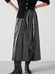 Hush Black Crackled Patent Skirt - Image 1 of 5