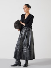 Hush Black Crackled Patent Skirt - Image 2 of 5