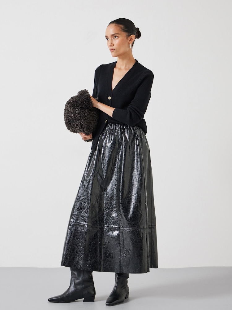 Hush Black Crackled Patent Skirt - Image 2 of 5