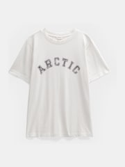 Hush White Arctic Graphic 100% Cotton T-Shirt - Image 5 of 5