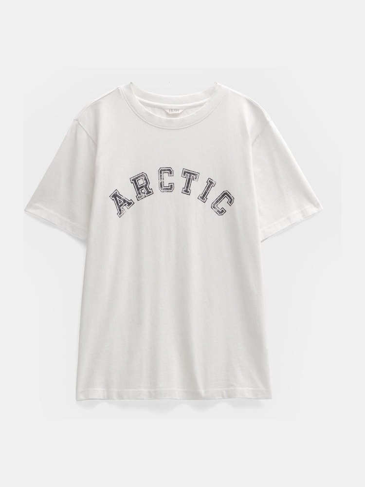 Hush White Arctic Graphic 100% Cotton T-Shirt - Image 5 of 5
