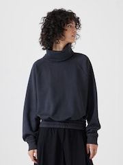 Hush Blue Cowl Neck Sweatshirt - Image 1 of 5