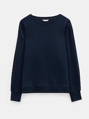 Hush Navy Blue Emily Puff Sleeve 100% Cotton Jersey Top - Image 5 of 5