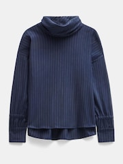 Hush Blue Pinstripe Wool Blend Top - Image 5 of 5