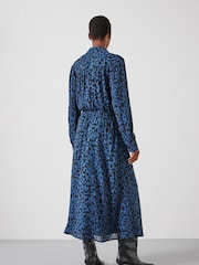 Hush Blue Printed Long Sleeve Midi Shirt Dress - Image 2 of 4