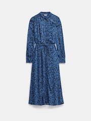 Hush Blue Printed Long Sleeve Midi Shirt Dress - Image 4 of 4