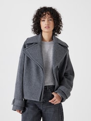 Hush Grey Pure Wool Double Lapel Jacket - Image 1 of 5