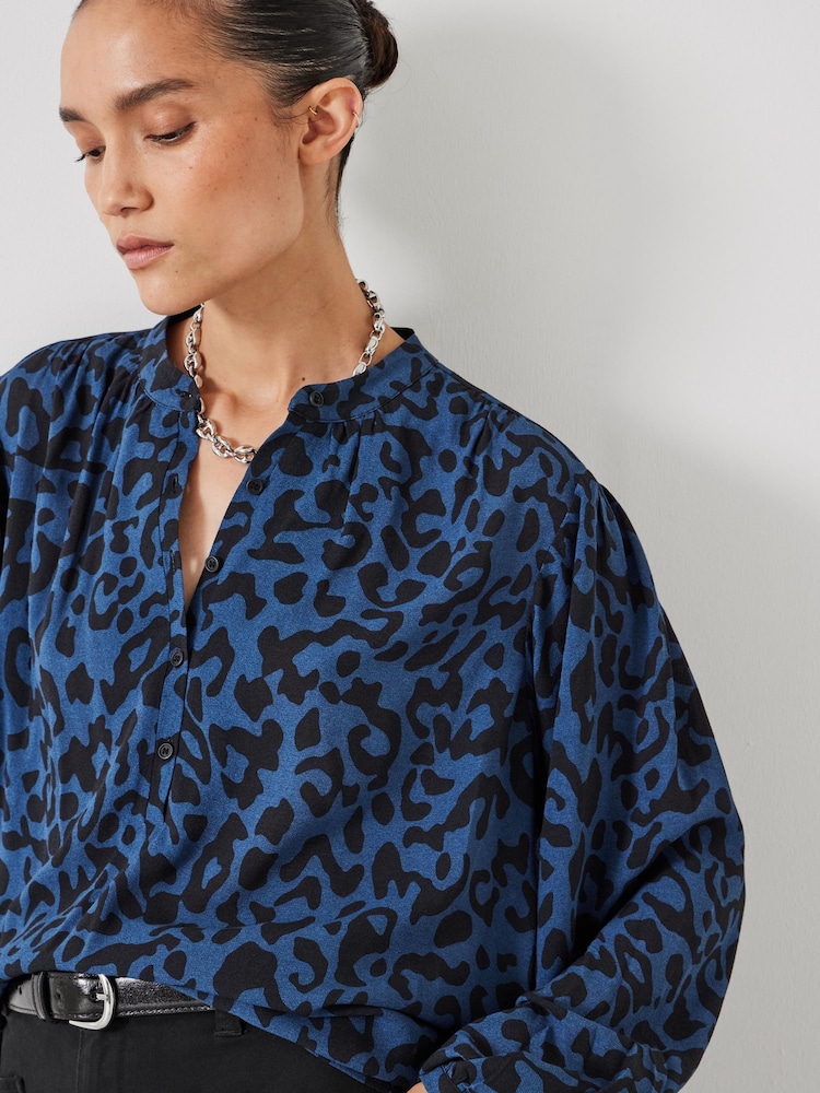 Hush Blue Printed Long Sleeve Top - Image 4 of 5