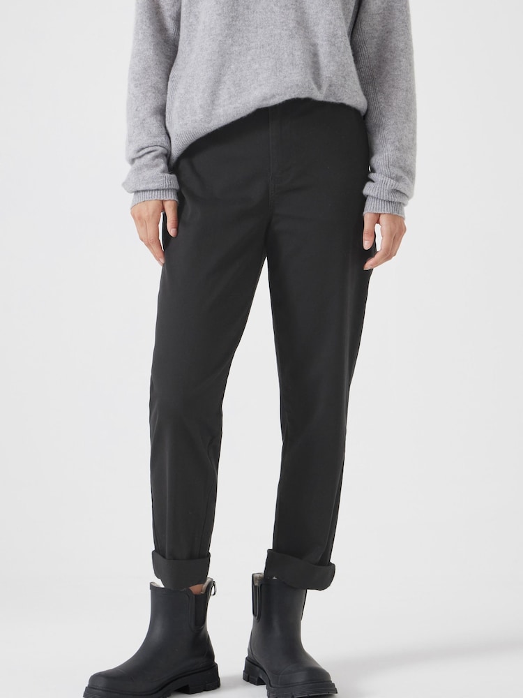 Hush Black 100% Cotton Tanya Tapered Chinos - Image 1 of 5