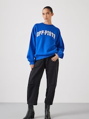 Hush Blue Off-Piste Towelling Graphic 100% Cotton Sweatshirt - Image 2 of 5
