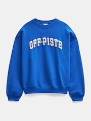 Hush Blue Off-Piste Towelling Graphic 100% Cotton Sweatshirt - Image 5 of 5