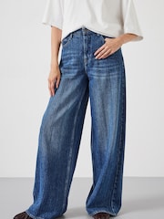 Hush Blue Stripe Wide Leg Jeans - Image 1 of 5