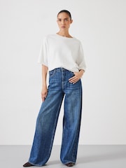 Hush Blue Stripe Wide Leg Jeans - Image 2 of 5