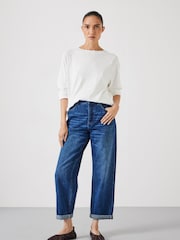 Hush Blue Boyfriend Button Fly 100% Cotton Jeans - Image 2 of 5