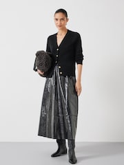 Hush Black Slim Ribbed V-Neck Cardigan - Image 2 of 5